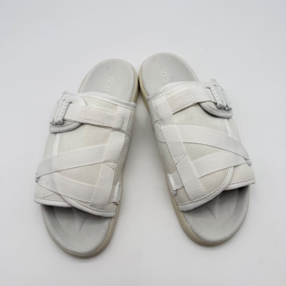 DRACO Mens13-14 All White Multi-Strap Tactical Buckle Slides Street /Beach Wear - Picture 5 of 6